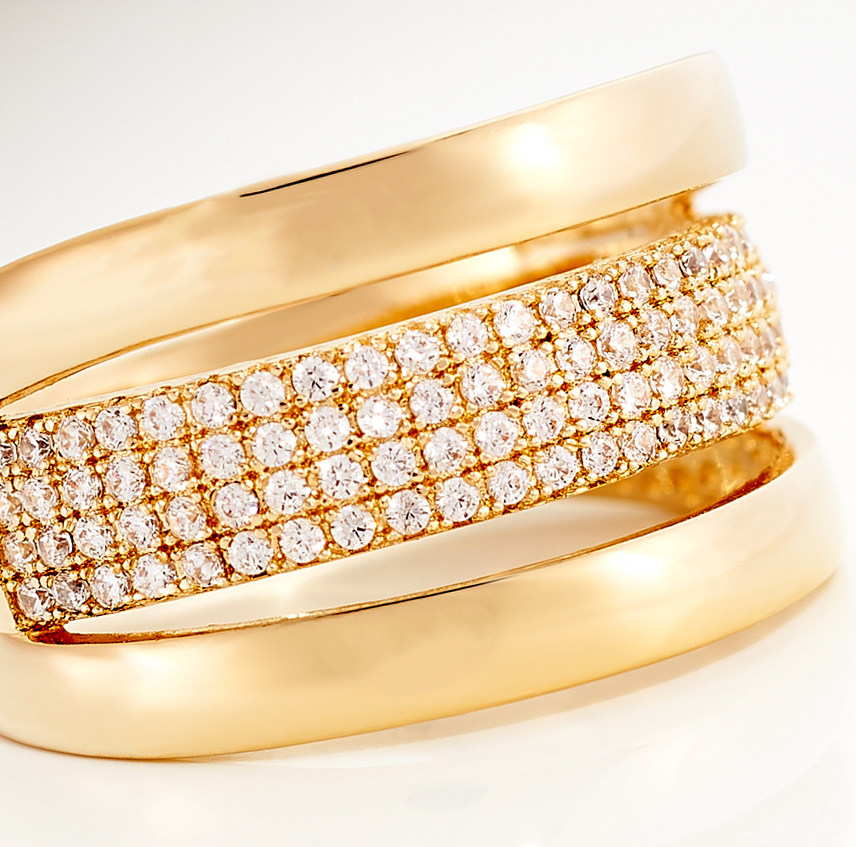 Bague Adelicia Plaqu&eacute; Or Jaune Oxyde De Zirconium - Bagues avec pierre Femme | Histoire d&rsquo;Or