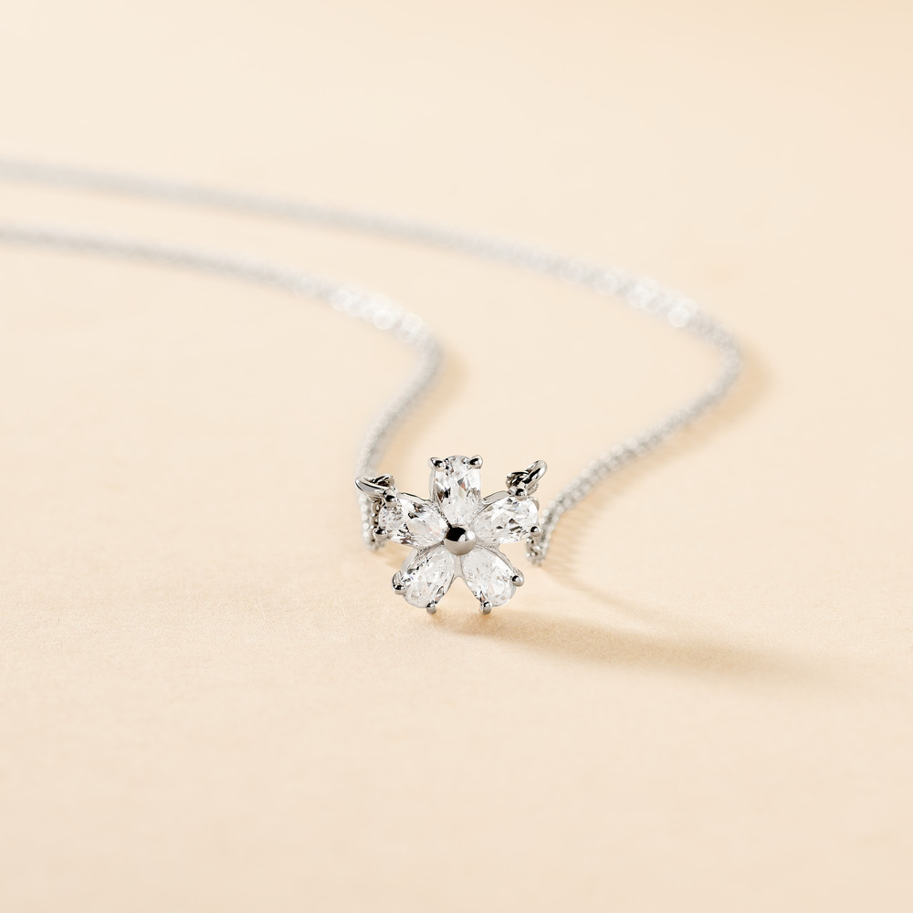 Collier Oskari Argent Blanc Oxyde De Zirconium - Colliers fantaisie Femme | Histoire d&rsquo;Or