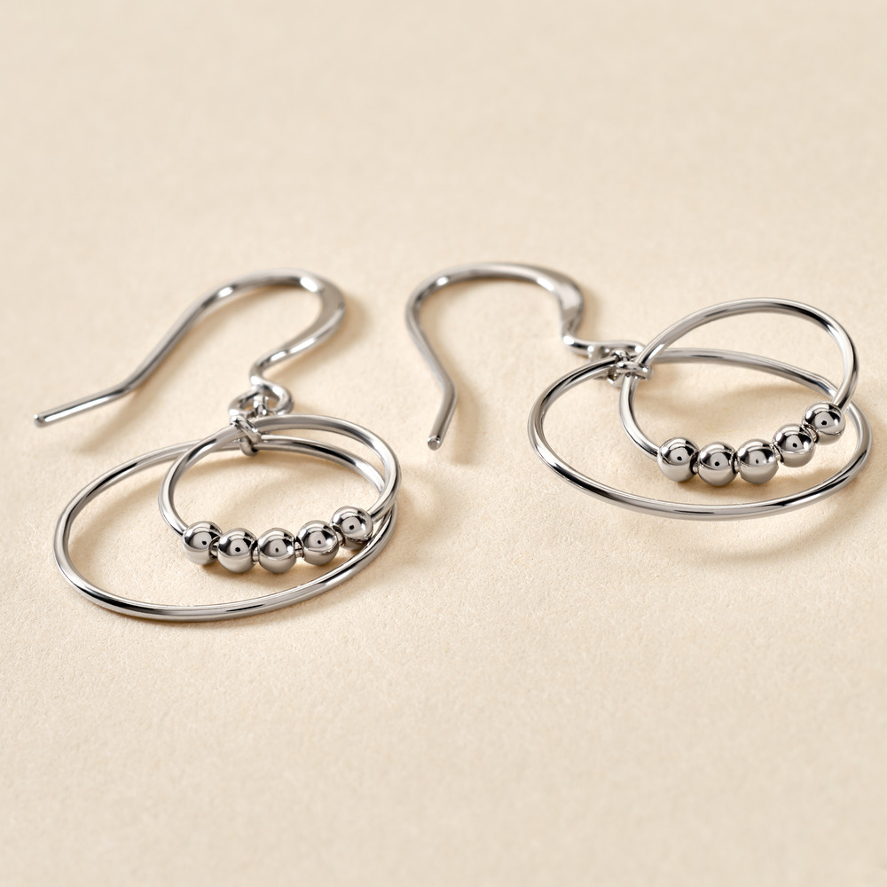 Boucles D'oreilles Pendantes Siara Argent Blanc - Boucles d'oreilles fantaisie Femme | Histoire d&rsquo;Or