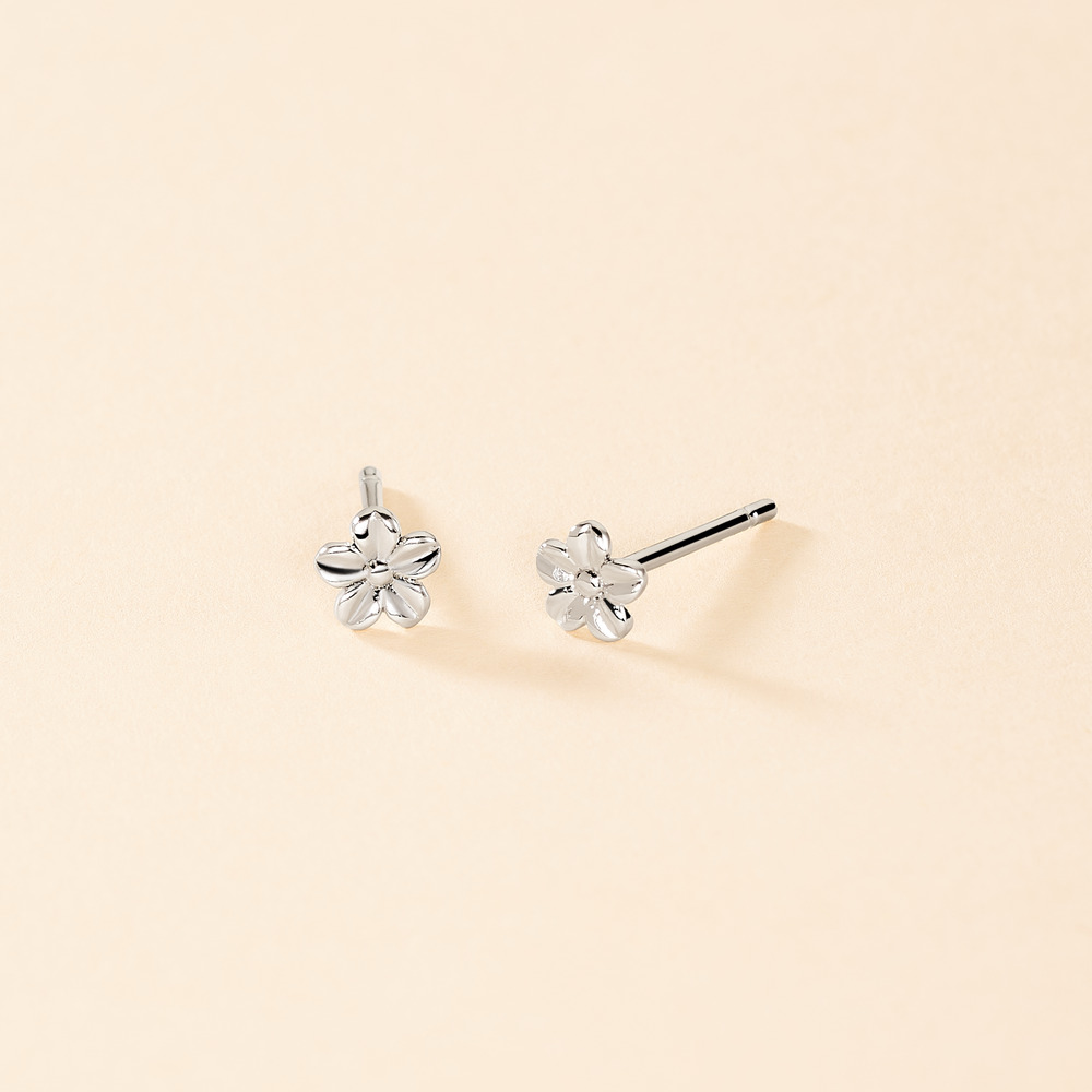 Boucles D'oreilles Puces Sulya Argent Blanc - Boucles d'oreilles fantaisie Femme | Histoire d&rsquo;Or