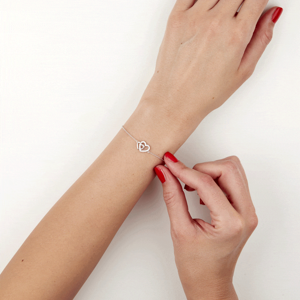 Bracelet Donatiane Argent Blanc Oxyde De Zirconium - Bracelets Coeur Femme | Histoire d’Or