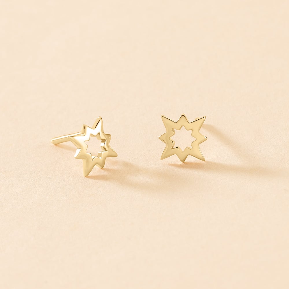 Boucles D'oreilles Puces Asdis Plaque Or Jaune - Boucles d'oreilles fantaisie Femme | Histoire d’Or