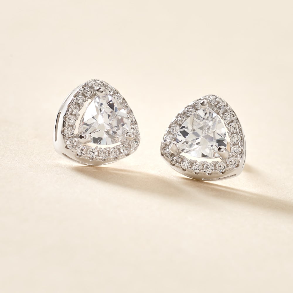 Boucles D'oreilles Puces Gorka Argent Blanc Oxyde De Zirconium - Boucles d'oreilles fantaisie Femme | Histoire d&rsquo;Or