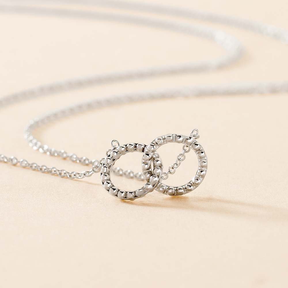 Collier M&eacute;lo&eacute; Argent Blanc - Colliers fantaisie Femme | Histoire d&rsquo;Or