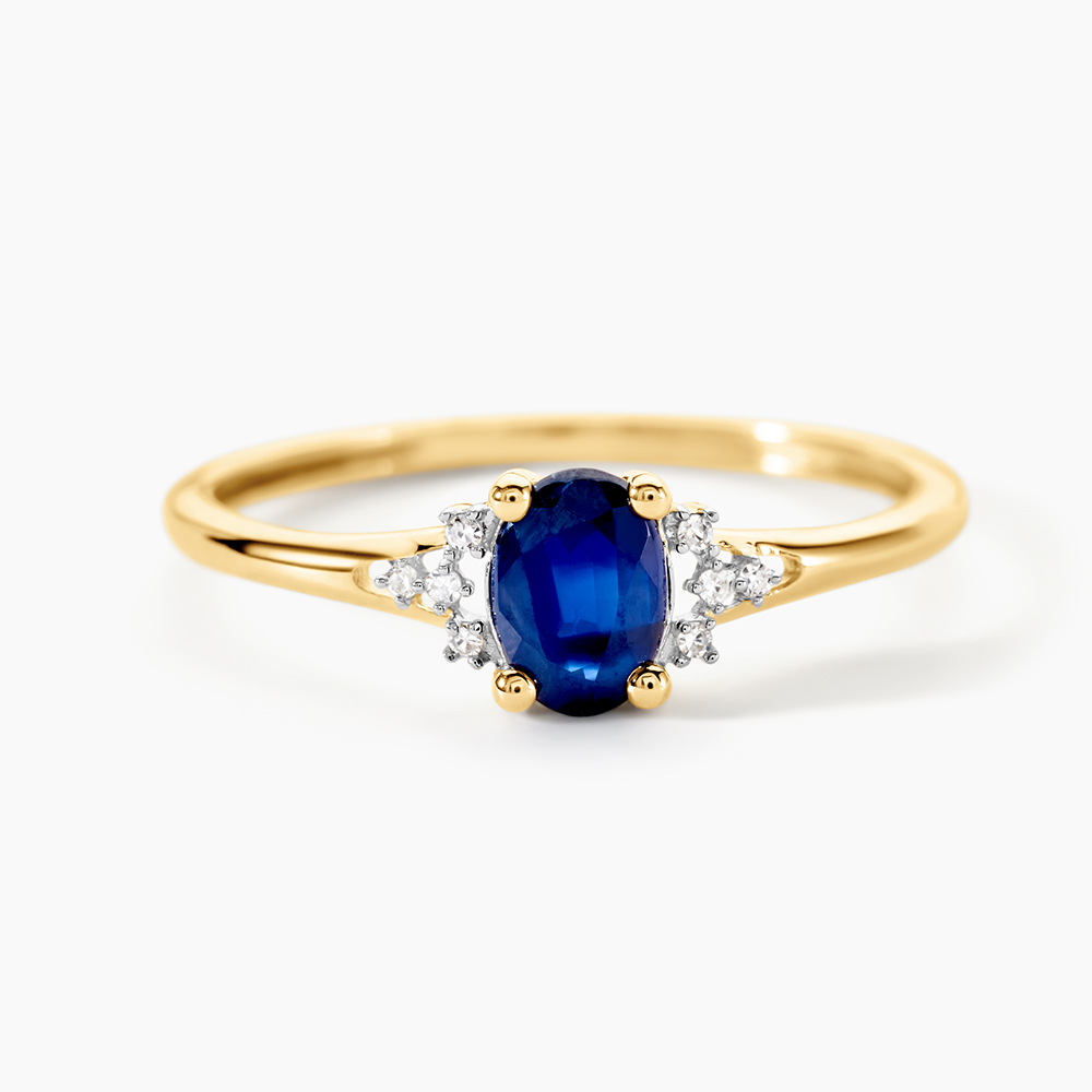 Bague Or 18 Carats - Saphirs Jaunes Et Diamants, 13,66g, Cocktail, Occasion