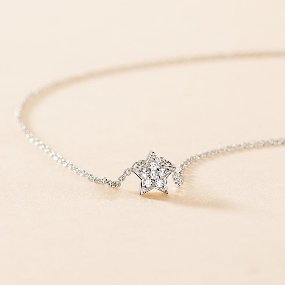 Collier Taona Argent Blanc Oxyde De Zirconium - Colliers fantaisie Femme | Histoire d’Or