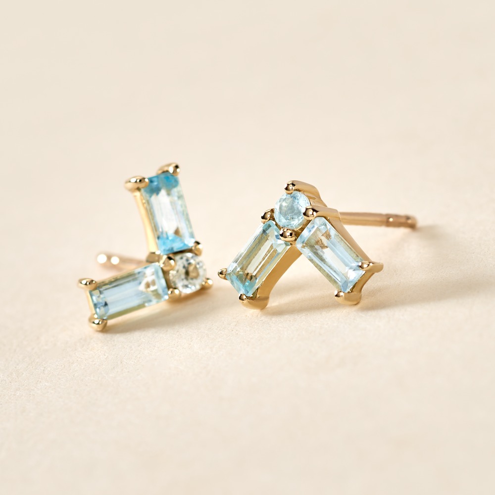 Boucles D'oreilles Puces Lavender Or Jaune Topaze - Clous d'oreilles Femme | Histoire d&rsquo;Or