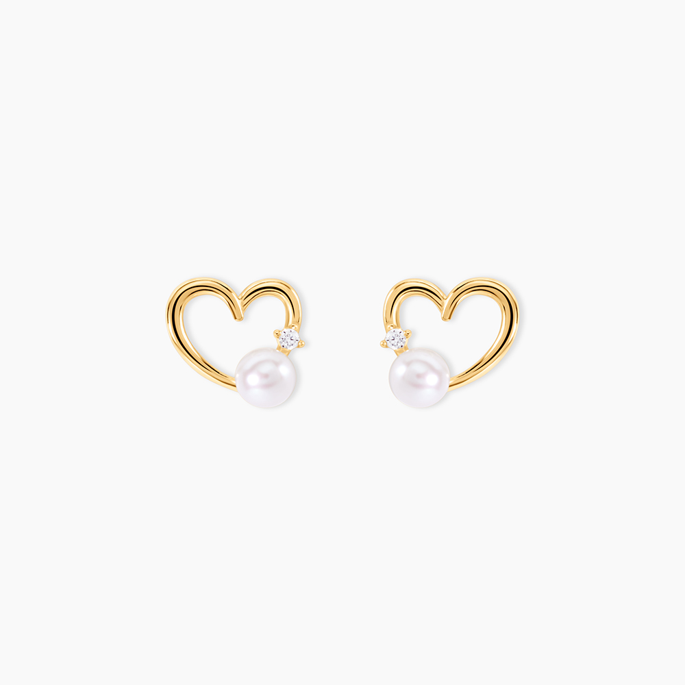 Boucles D'Oreilles Percées Cœurs Tombantes – Or Vintage – Occasion