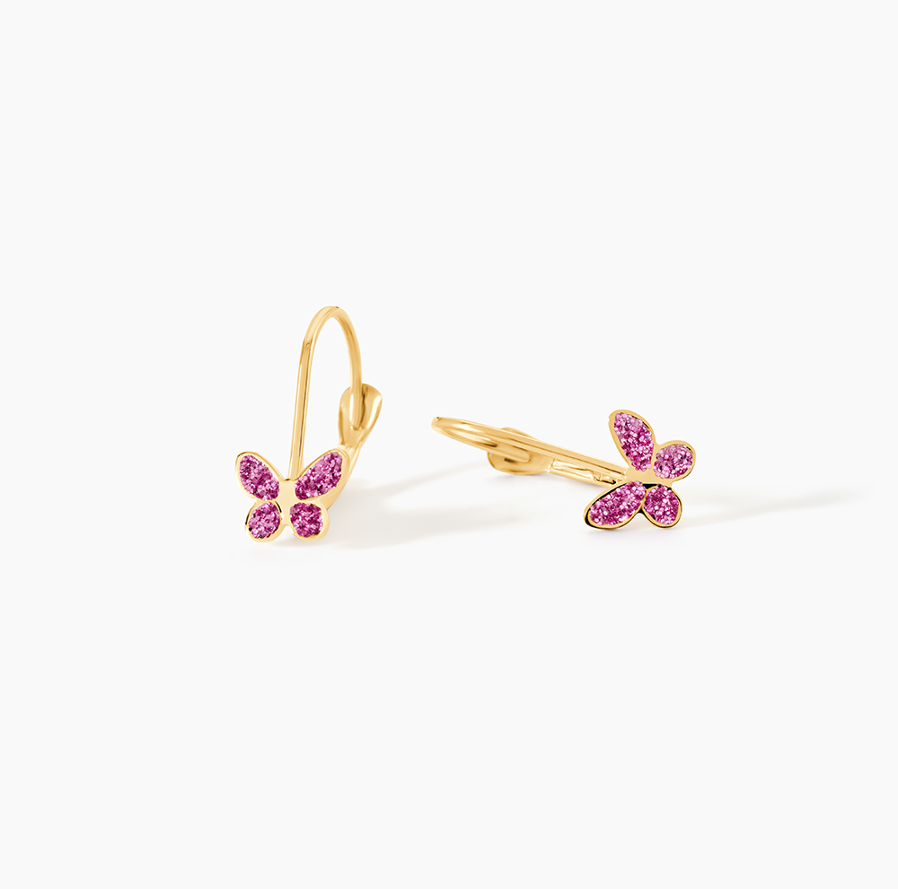 Parure Vintage Collier Tour Du Cou Et Boucles D'oreilles - Fleurs Et Papillon